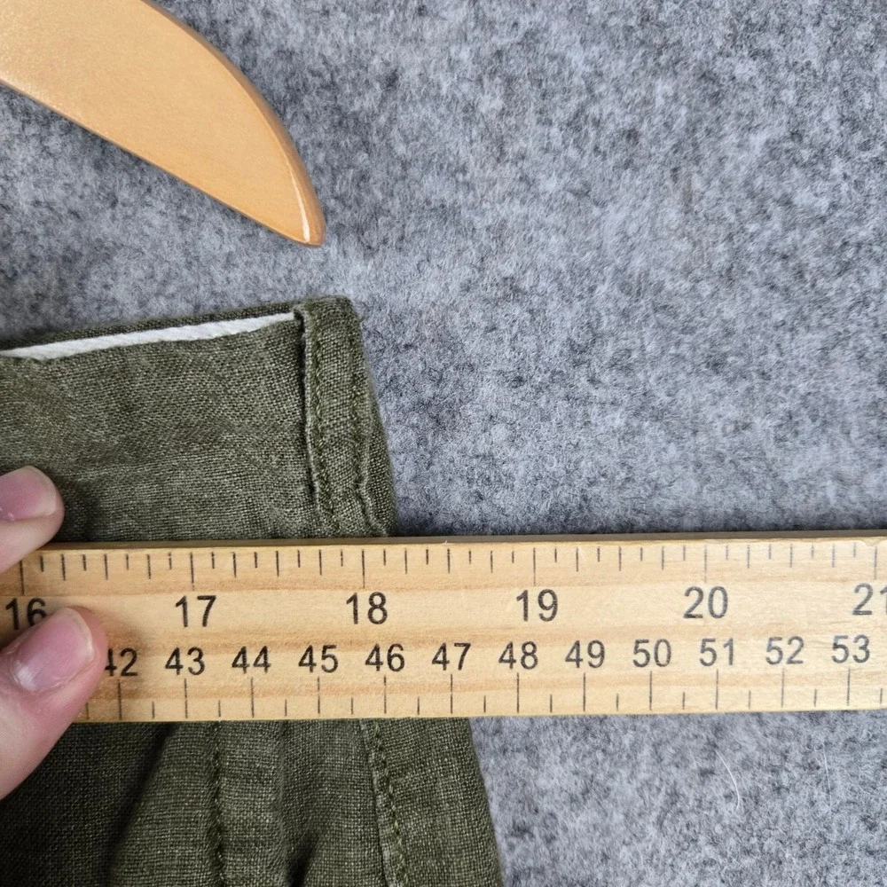 J.Crew 100% Linen Shorts Mens 34 Green 7 Inch Inseam Casual Summer Beach